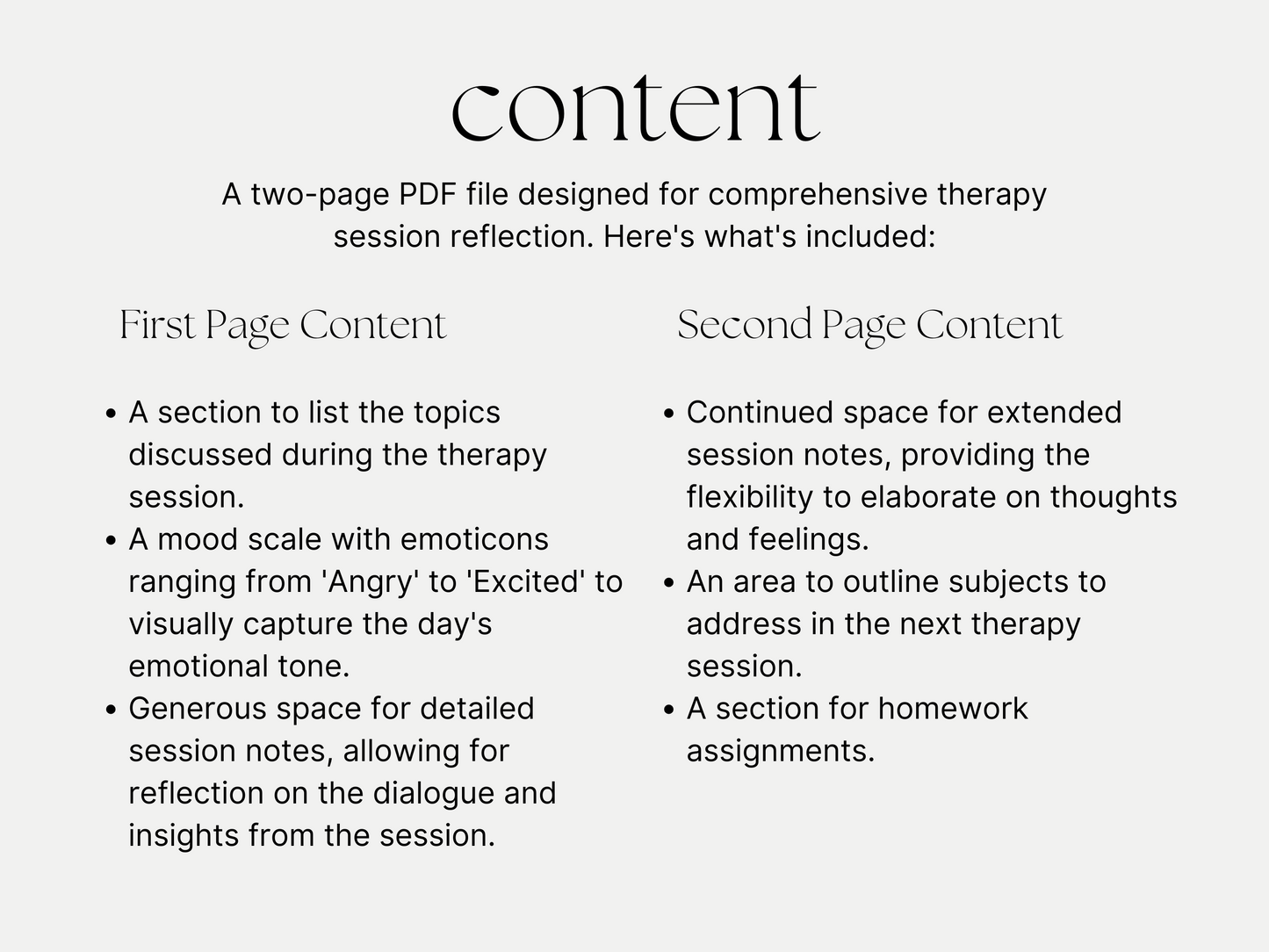 Reflective Therapy Session Notes Digital Template