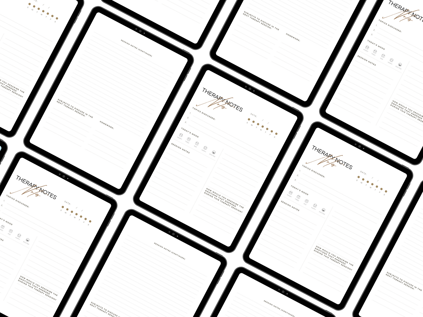 Reflective Therapy Session Notes Digital Template