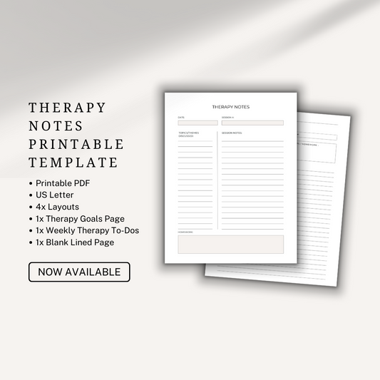Therapeutic Journey Notes Template