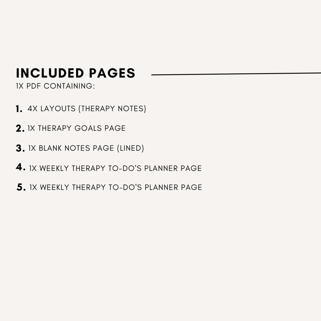 Therapeutic Journey Notes Template