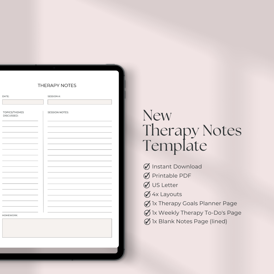 Therapeutic Journey Notes Template