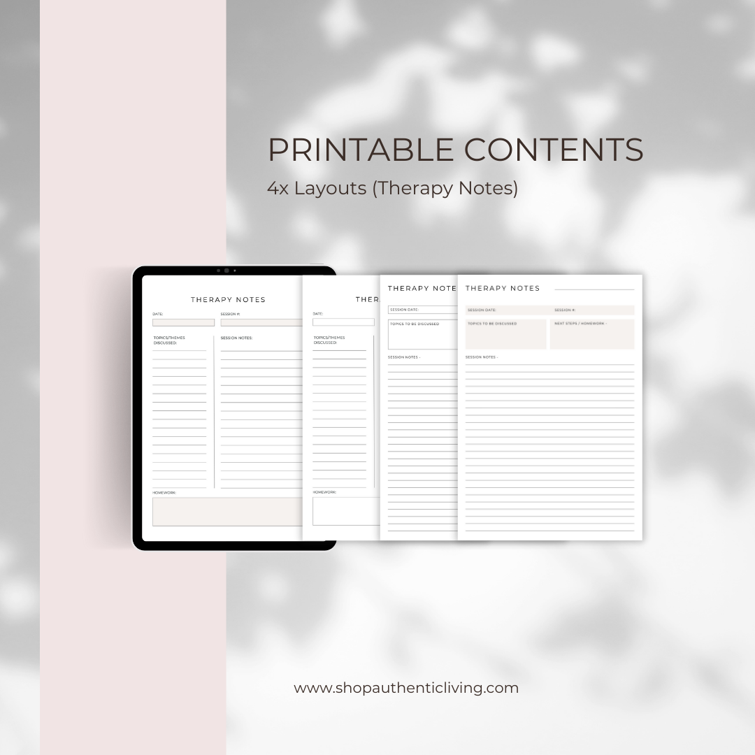 Therapeutic Journey Notes Template