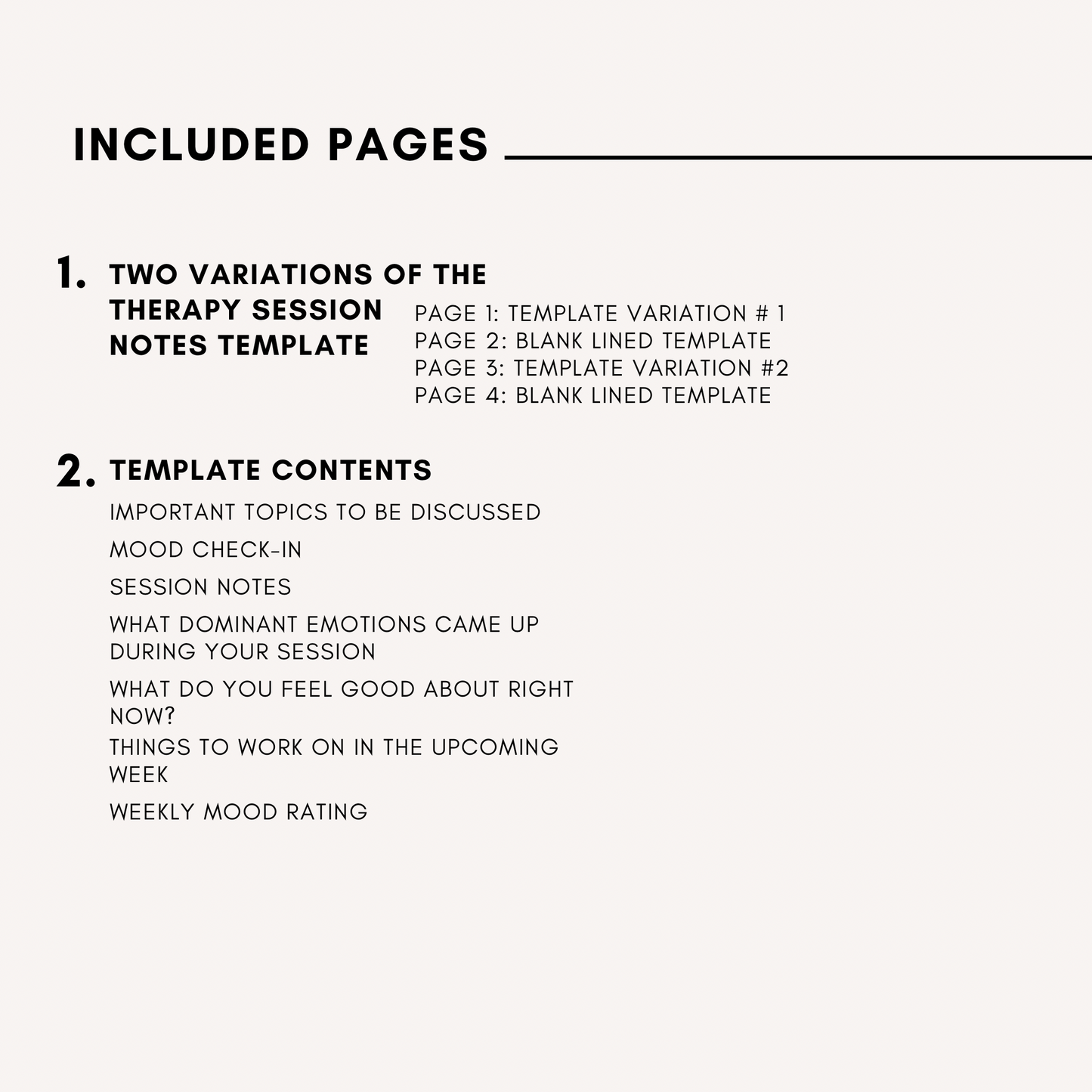 Therapy Session Notes Template | Printable | Therapy Session Log Template