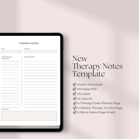Therapeutic Journey Notes Template