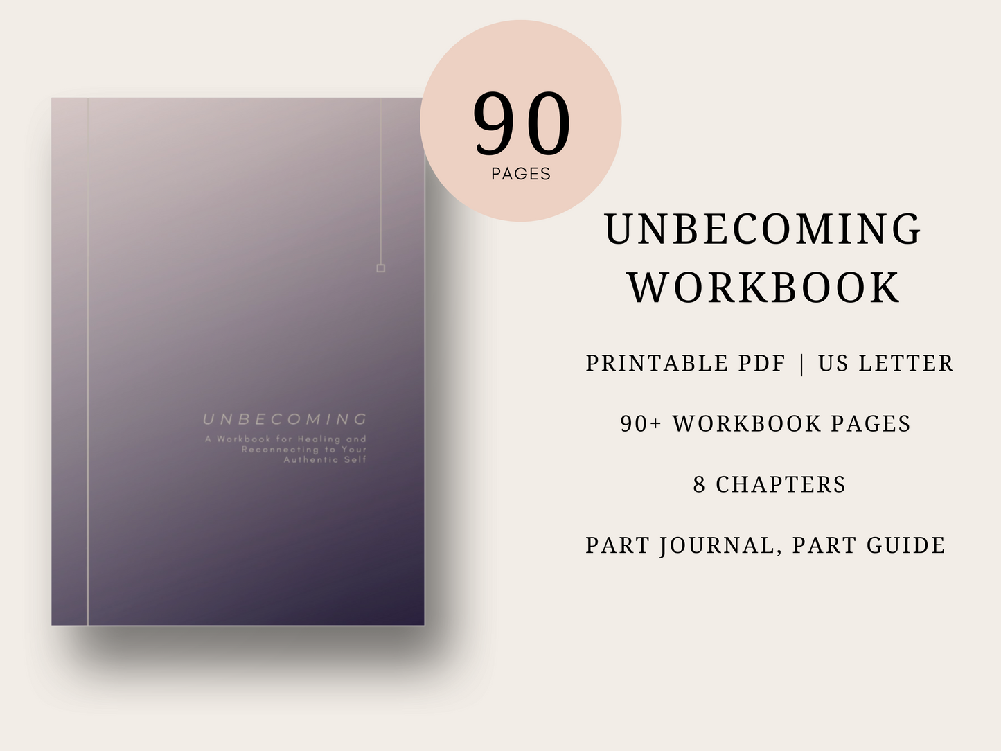 Unbecoming: A Digital Workbook | Purple Cover | Inner Child Healing